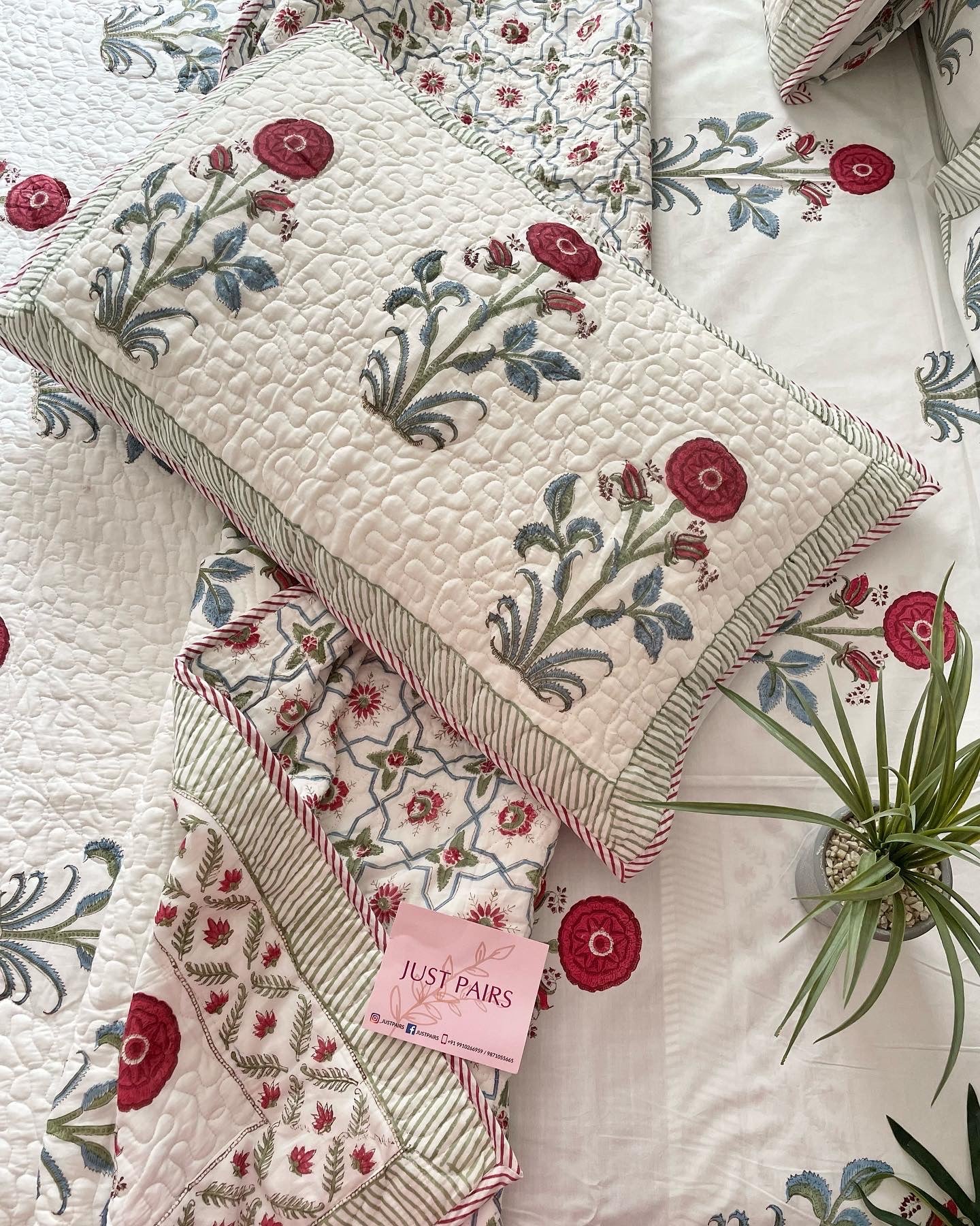 Red Poppy Quilted Bedcover