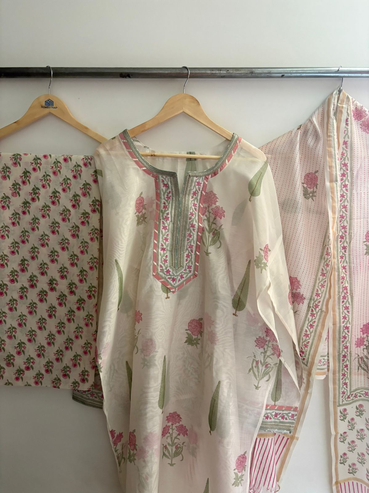 Semistitched Chanderi Suit