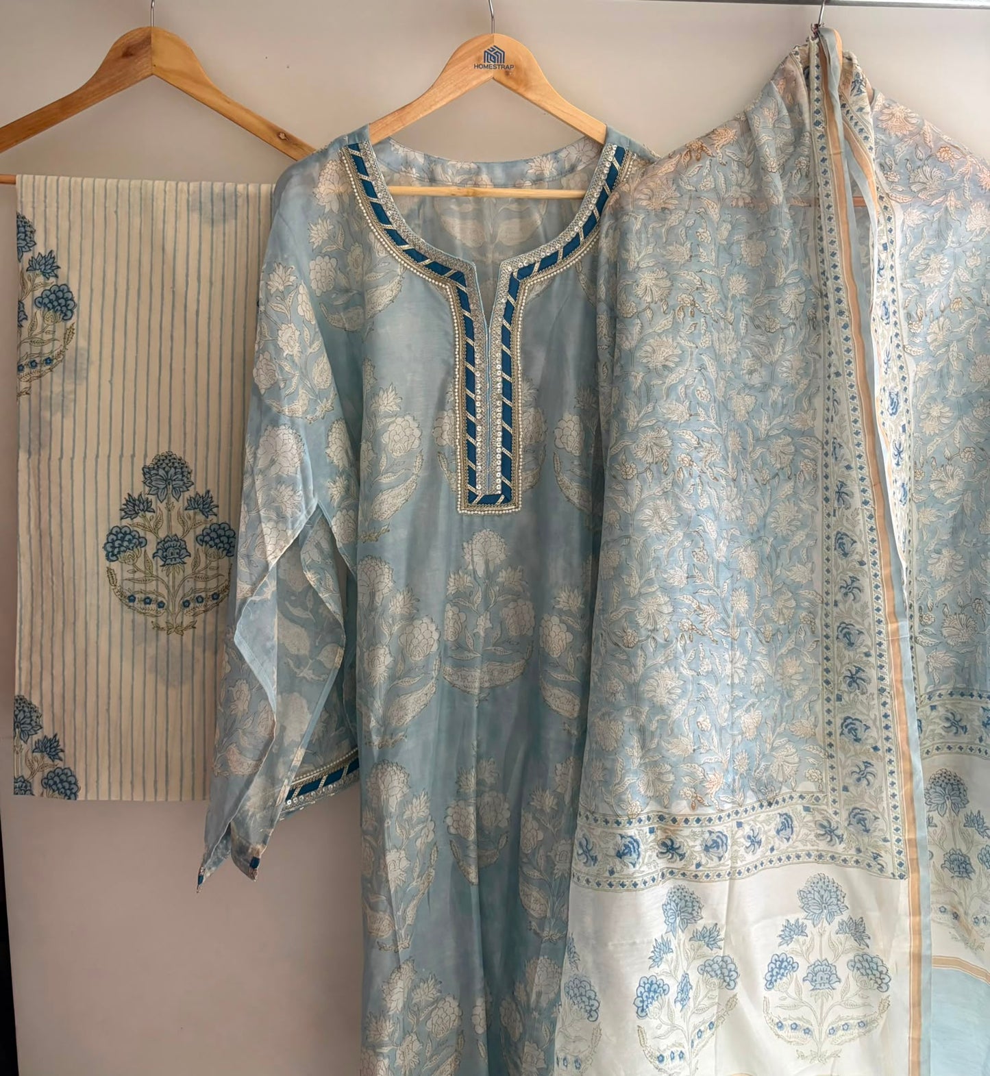 Semistitched Chanderi Suit