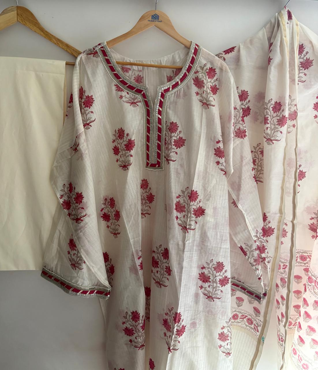 Semistitched Chanderi Suit