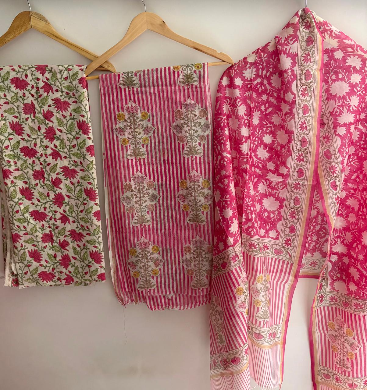 Unstitched Chanderi Suit