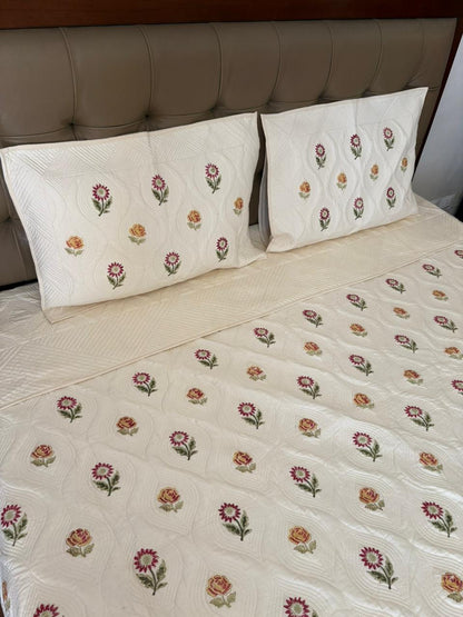 Super King Size Motif Quilted Bedcover