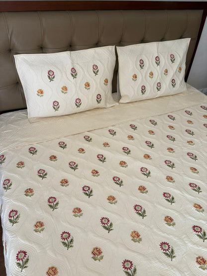 Super King Size Motif Quilted Bedcover