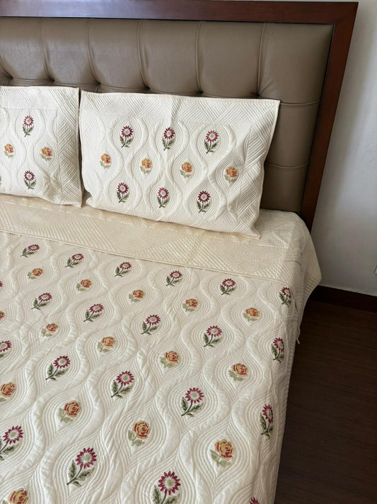 Super King Size Motif Quilted Bedcover