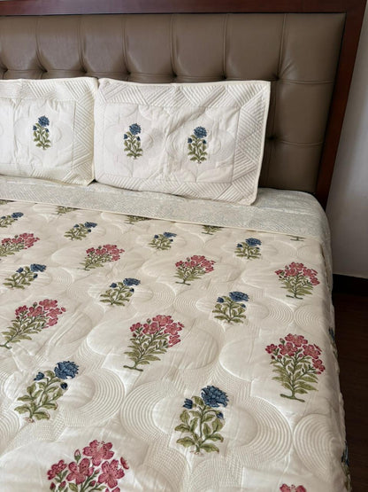 Super King Size Motif Quilted Bedcover