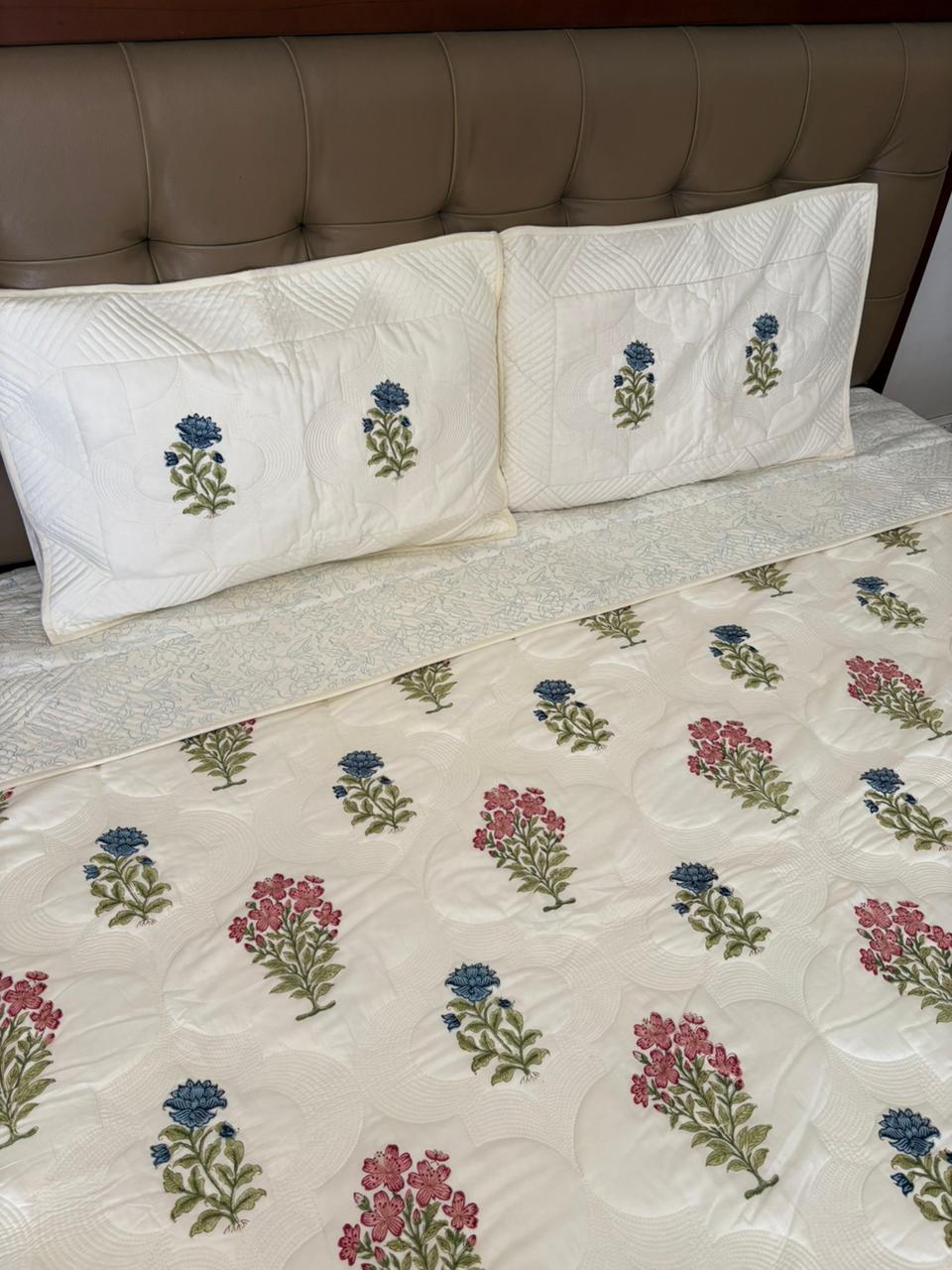 Super King Size Motif Quilted Bedcover