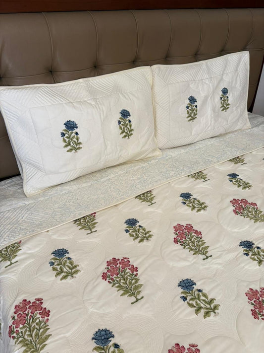 Super King Size Motif Quilted Bedcover