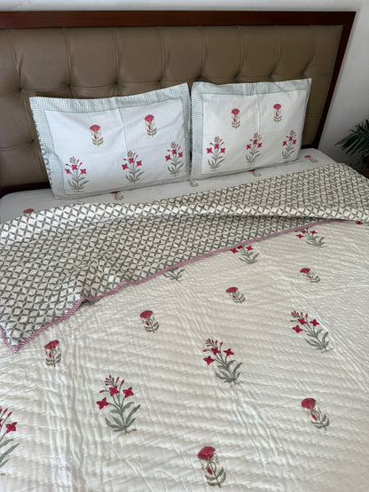 Double Bed Quilts With Matching Bedsheet