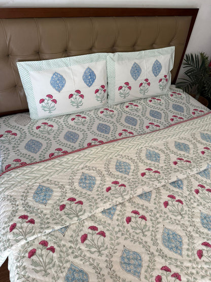 Double Bed Quilts With Matching Bedsheet