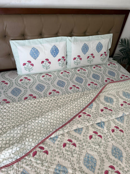 Double Bed Quilts With Matching Bedsheet