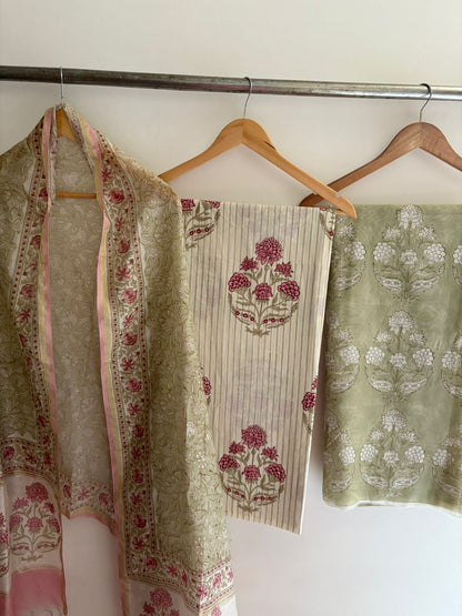 Semistitched Chanderi Suit