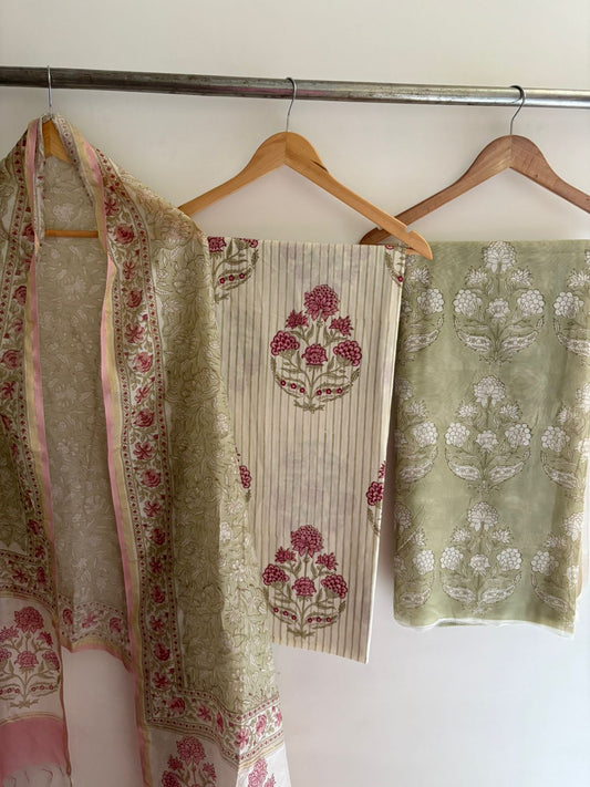 Semistitched Chanderi Suit