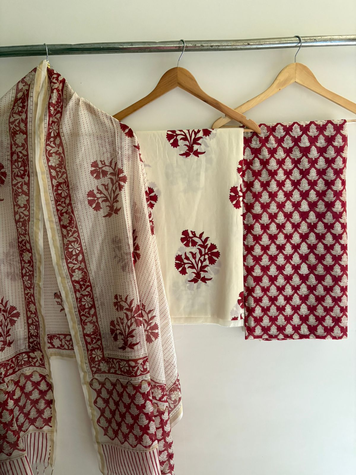 Semistitched Chanderi Suit