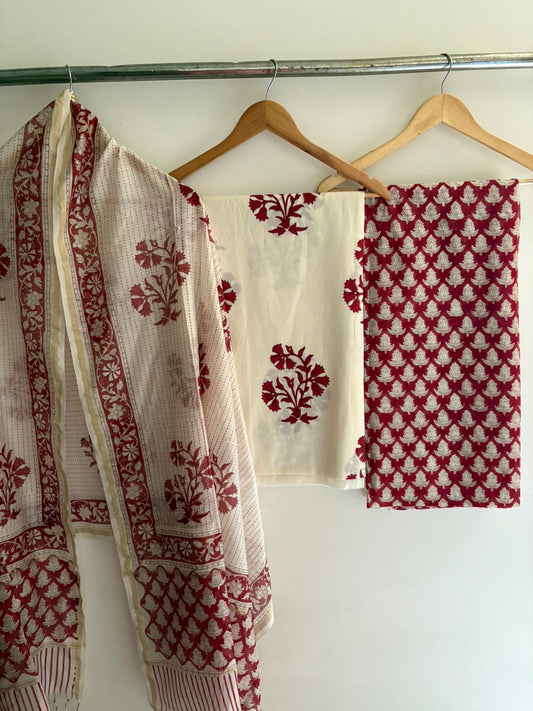 Semistitched Chanderi Suit