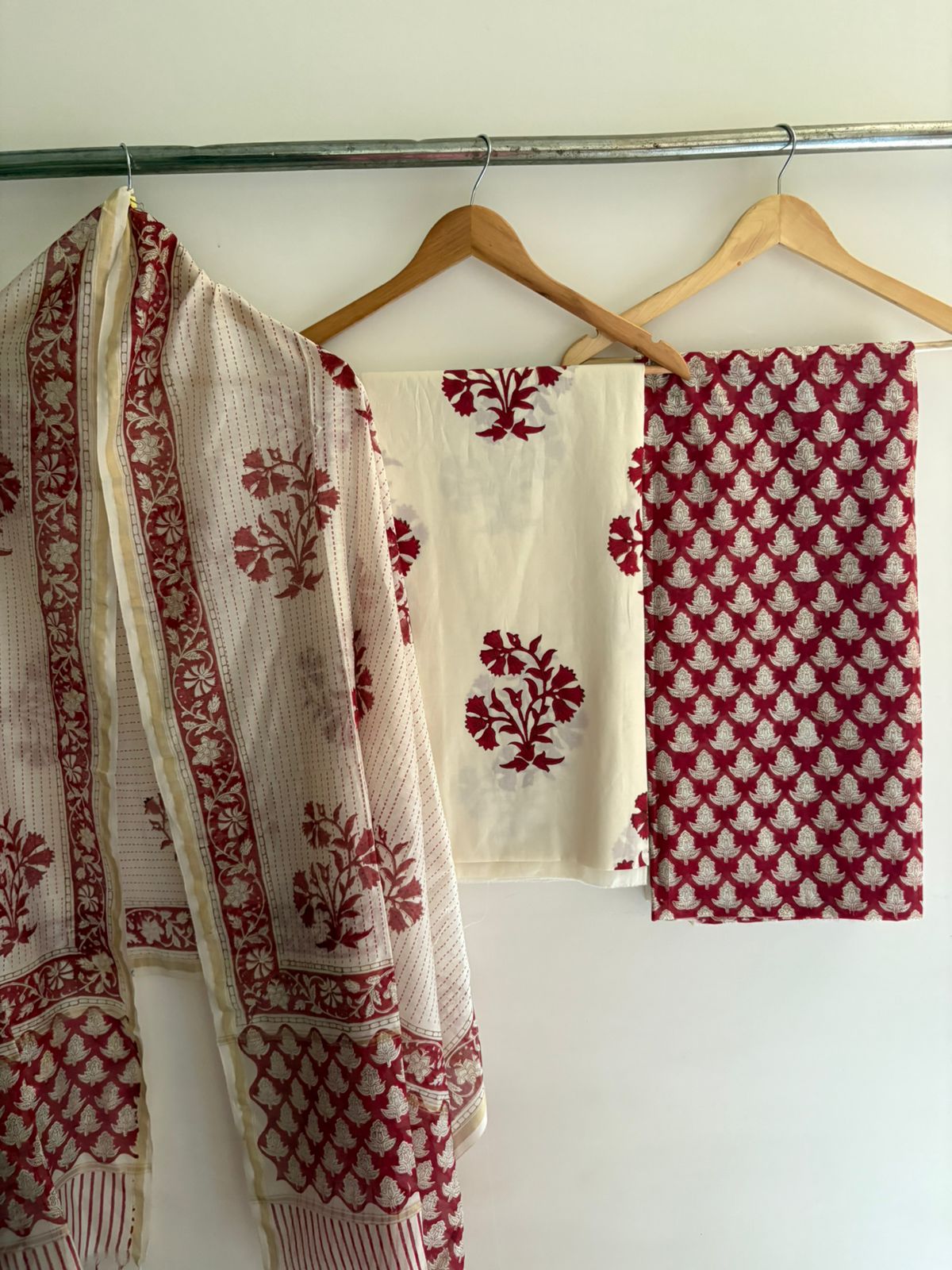 Semistitched Chanderi Suit