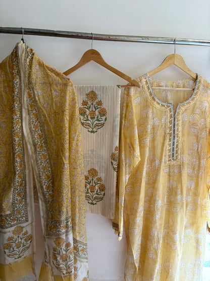 Semistitched Chanderi Suit