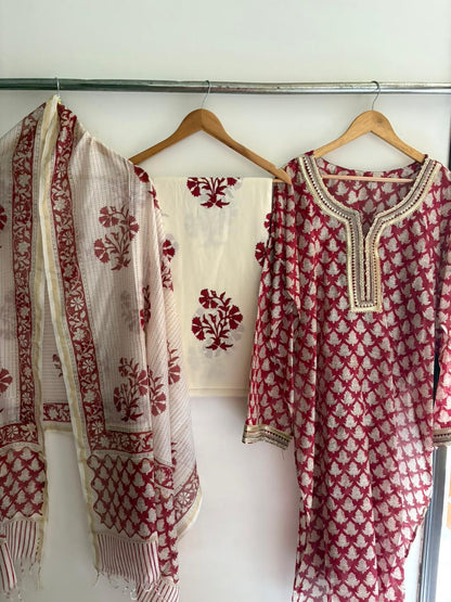 Semistitched Chanderi Suit