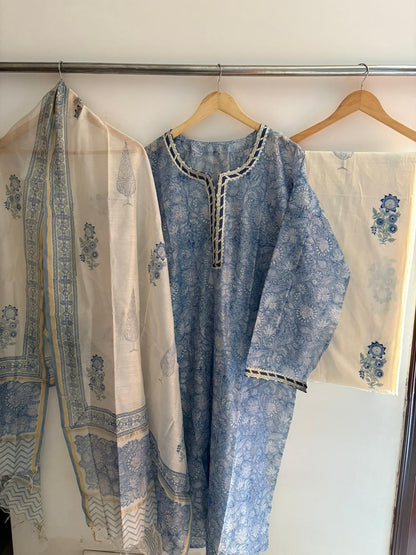 Semistitched Chanderi Suit