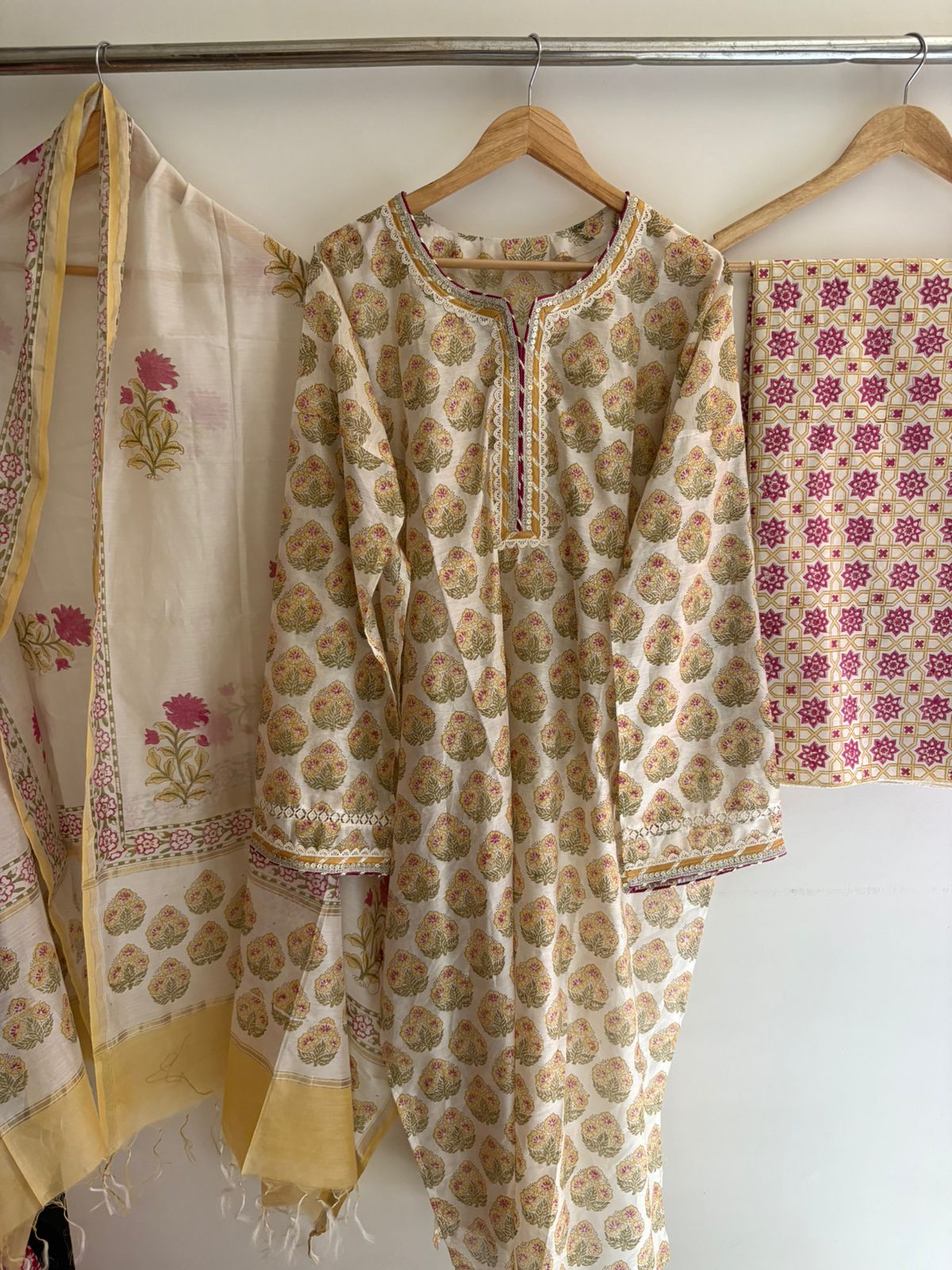 Semistitched Chanderi Suit