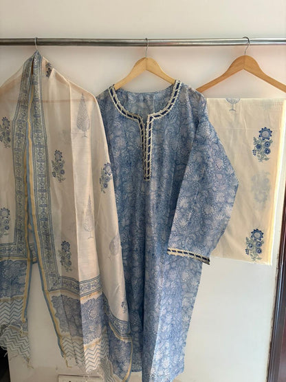 Semistitched Chanderi Suit