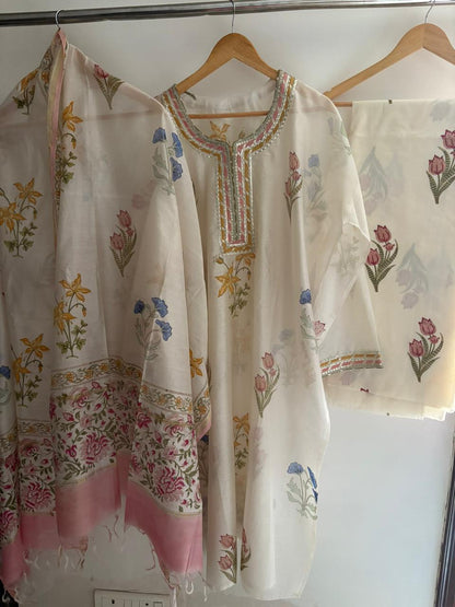 Semistitched Chanderi Suit