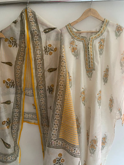 Semi Stitched Chanderi Suit
