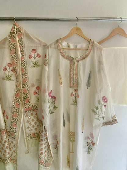 Semi Stitched Chanderi Suit