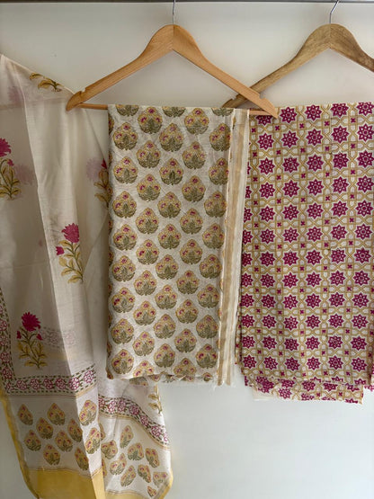 Unstitched Chanderi Suit