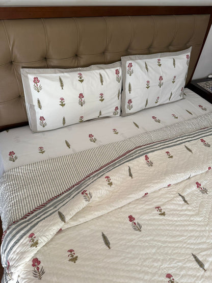 Double Bed Quilts With Matching Bedsheet