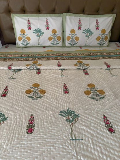 Double Bed Quilts With Matching Bedsheet