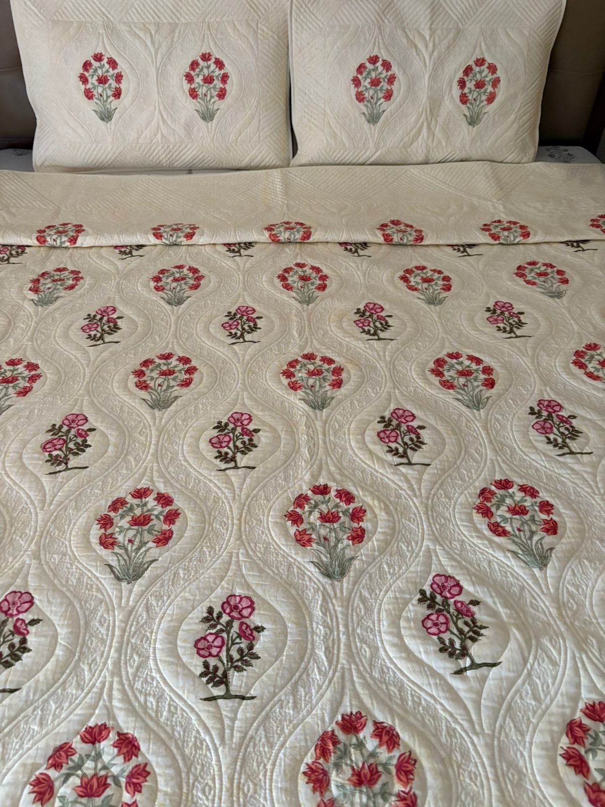 King Size Motif Quilted Bedcover