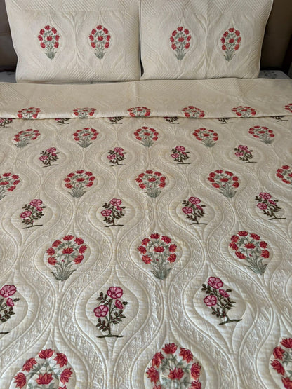King Size Motif Quilted Bedcover