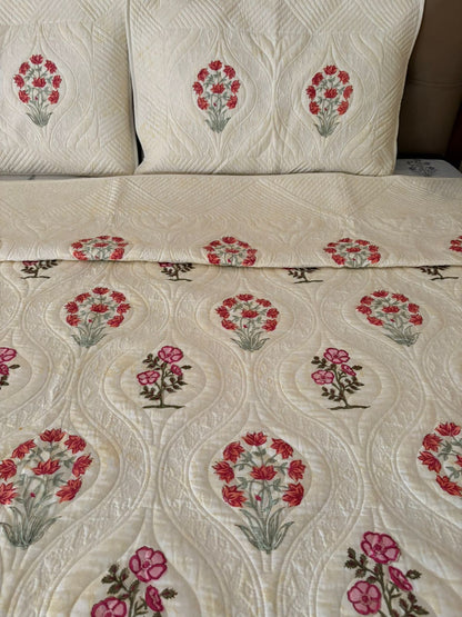 King Size Motif Quilted Bedcover