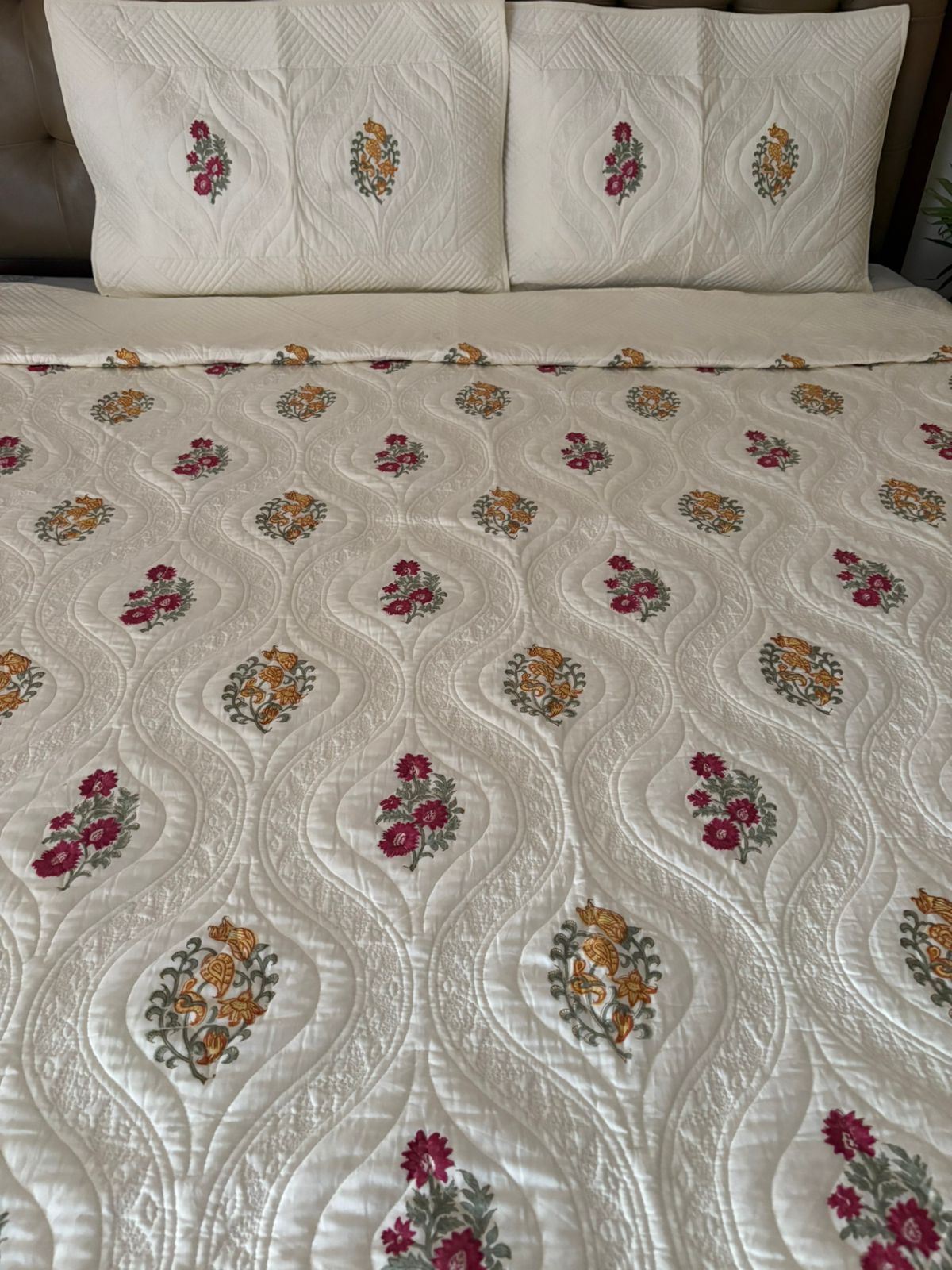 King Size Motif Quilted Bedcover