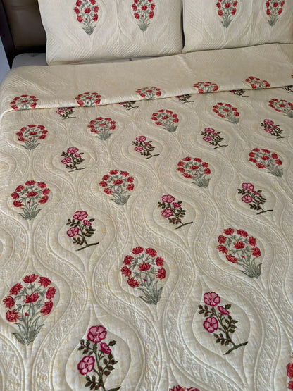 King Size Motif Quilted Bedcover