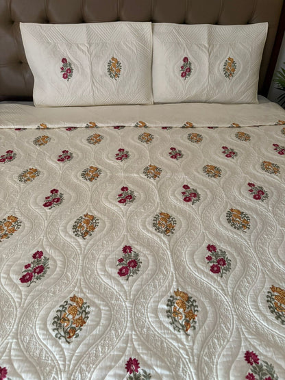 King Size Motif Quilted Bedcover