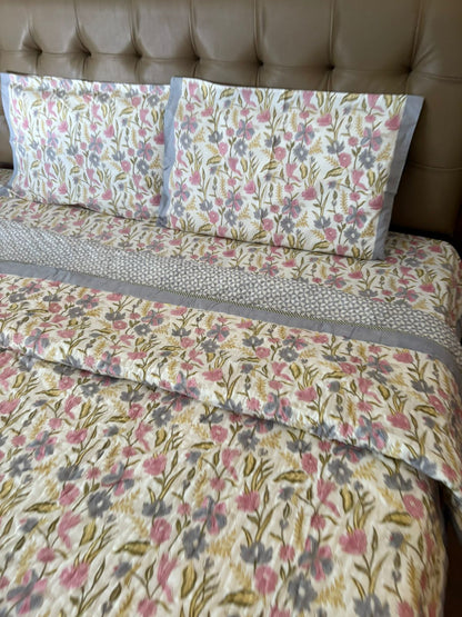 Double Bed Quilts With Matching Bedsheet