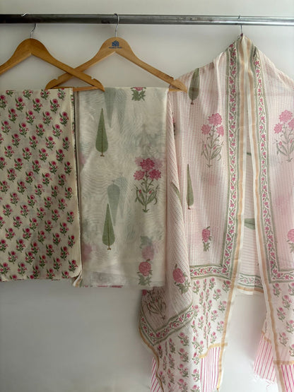 Unstitched Chanderi Suit