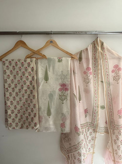 Unstitched Chanderi Suit