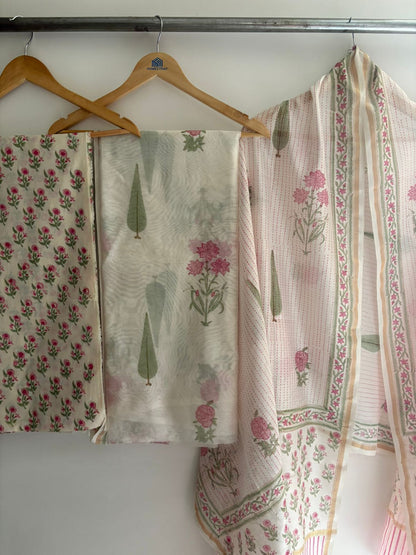 Unstitched Chanderi Suit