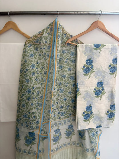 Unstitched Chanderi Suit