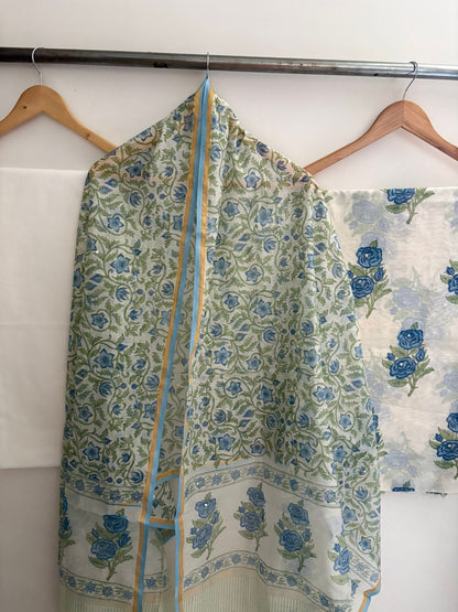 Unstitched Chanderi Suit