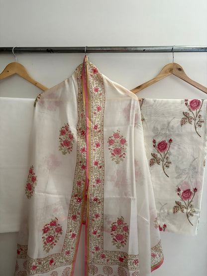 Unstitched Chanderi Suit