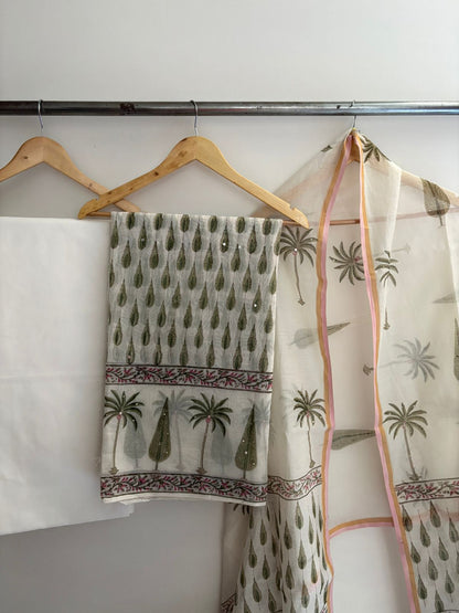 Unstitched Chanderi Suit