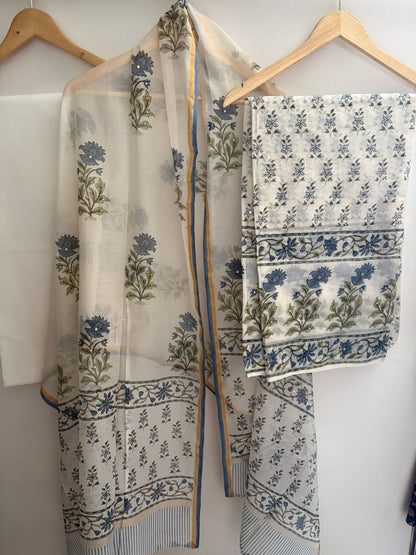 Unstitched Chanderi Suit