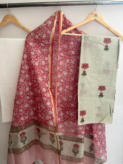 Unstitched Chanderi Suit