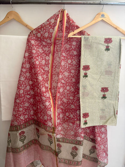 Unstitched Chanderi Suit