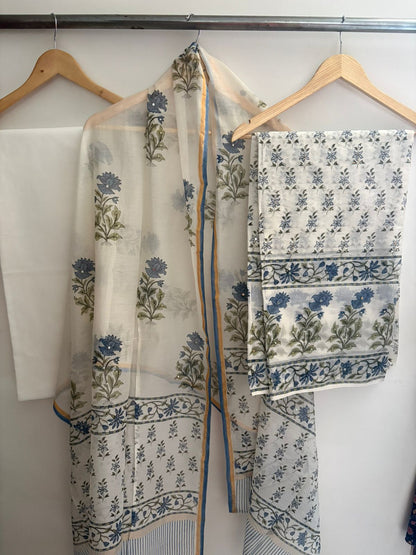Unstitched Chanderi Suit