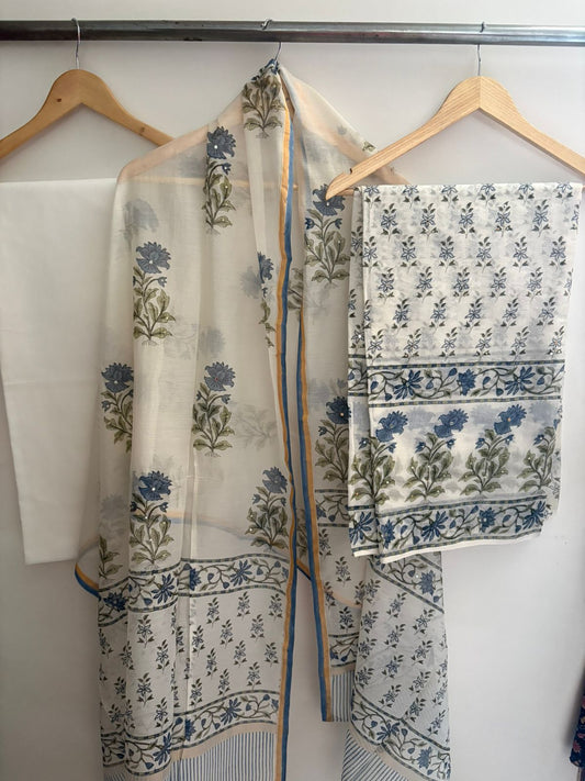 Unstitched Chanderi Suit