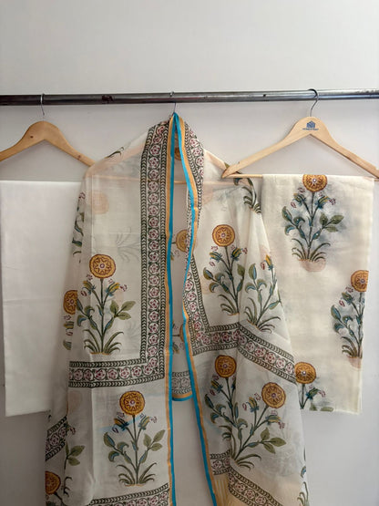 Unstitched Chanderi Suit